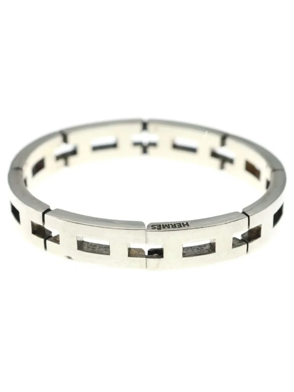 Hermes Vintage Motif Bracelet Silver